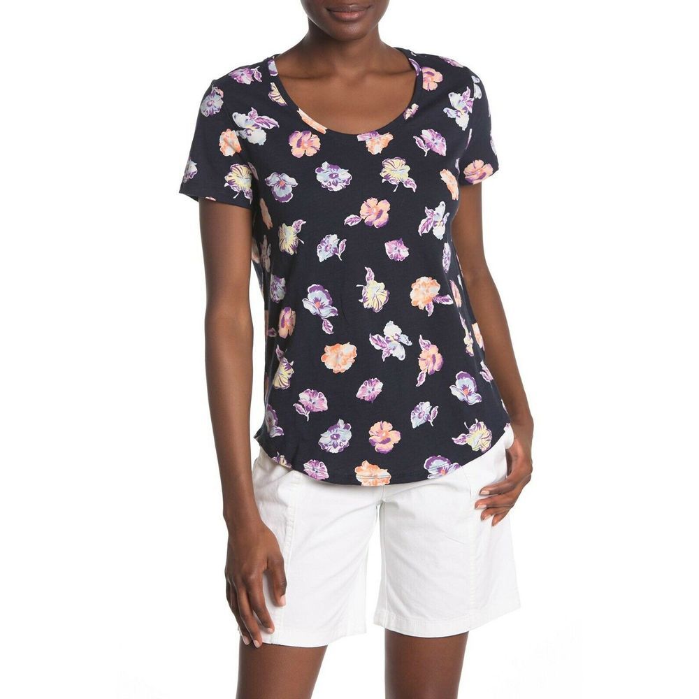Joe Fresh Scoop Neck Patterned T-Shirt XL